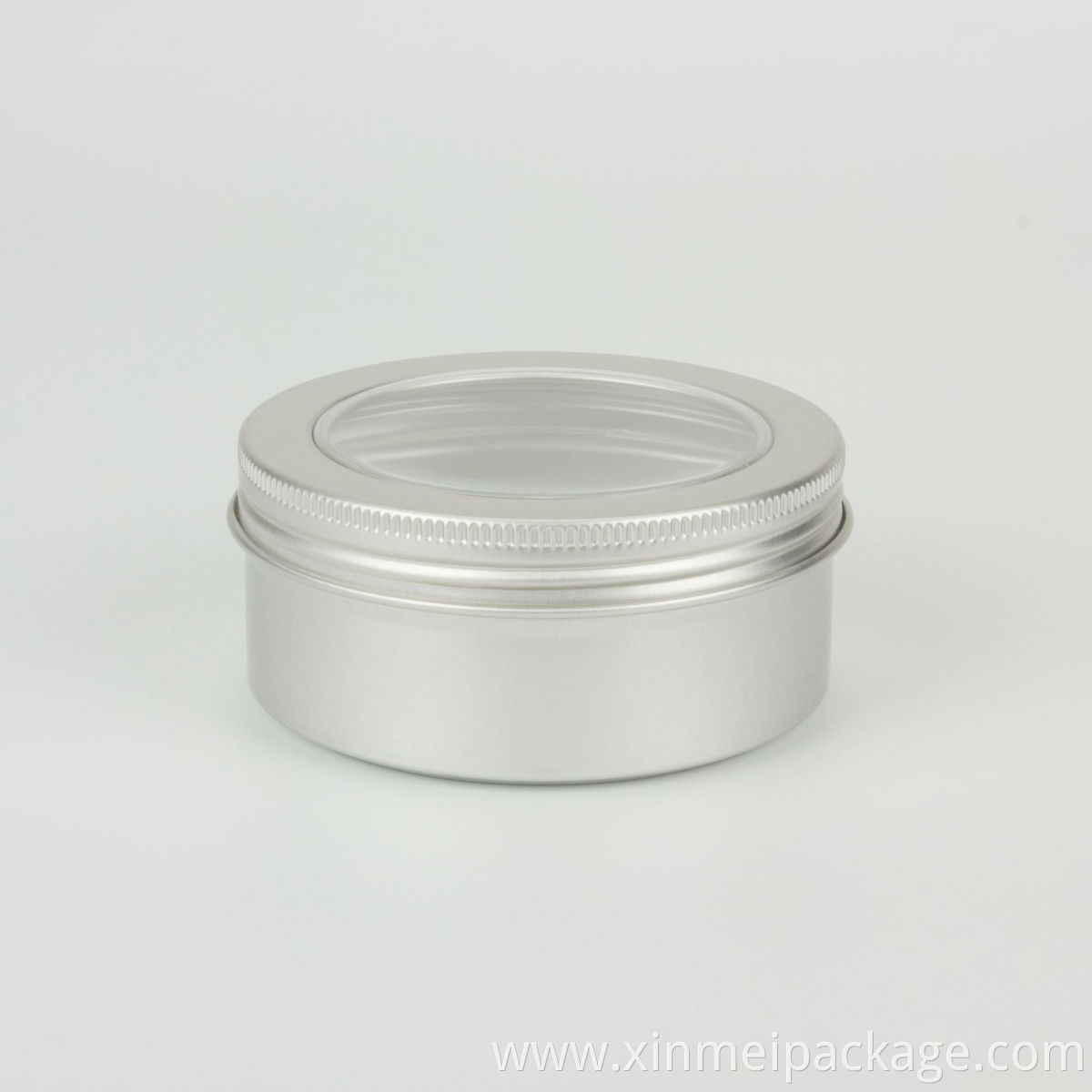 5Oz metal tin with clear top